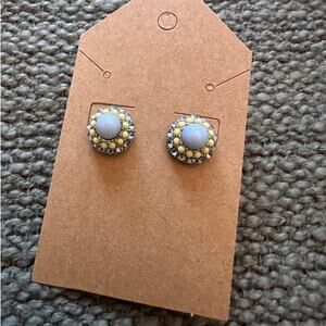 Banana Republic Blue Yellow Stone Stud Earrings .25"